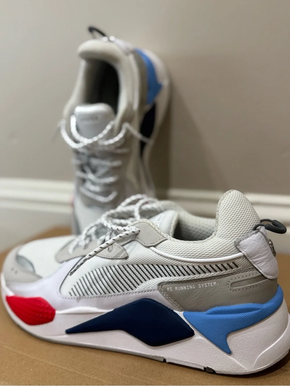 Men White Multi-Color Athletic Sneakers Running